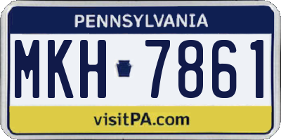 PA license plate MKH7861
