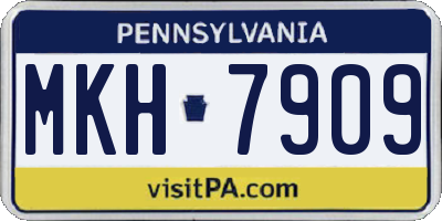 PA license plate MKH7909