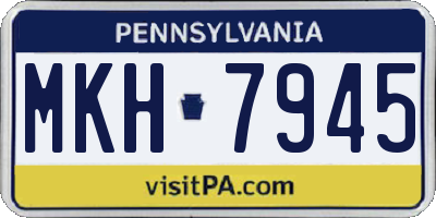 PA license plate MKH7945