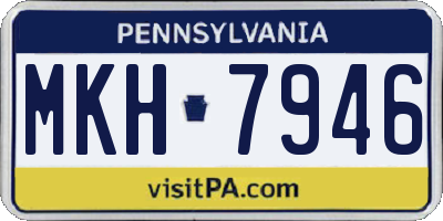 PA license plate MKH7946