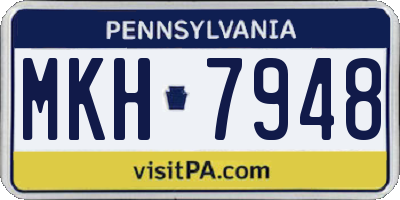 PA license plate MKH7948