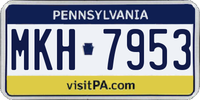 PA license plate MKH7953