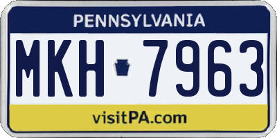 PA license plate MKH7963