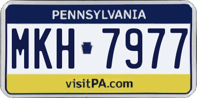 PA license plate MKH7977