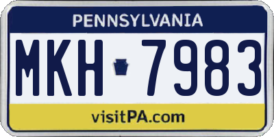 PA license plate MKH7983