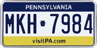 PA license plate MKH7984