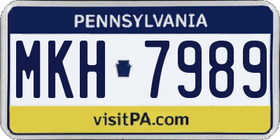 PA license plate MKH7989