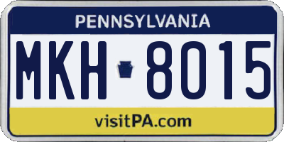 PA license plate MKH8015
