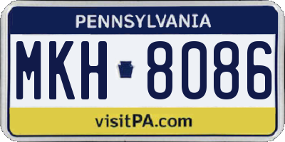 PA license plate MKH8086