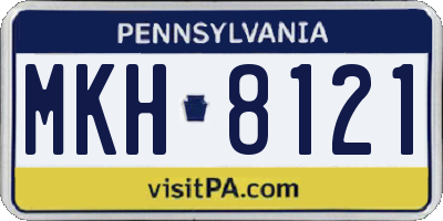 PA license plate MKH8121