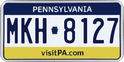 PA license plate MKH8127