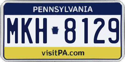 PA license plate MKH8129