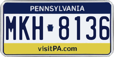 PA license plate MKH8136