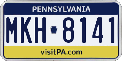 PA license plate MKH8141