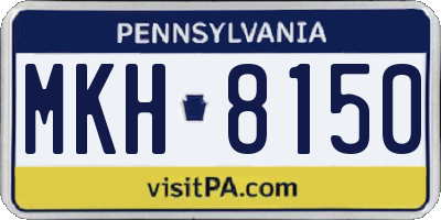 PA license plate MKH8150
