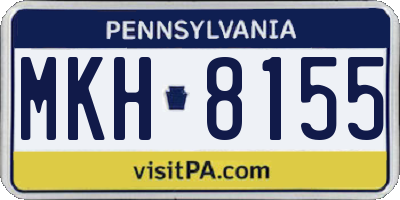 PA license plate MKH8155