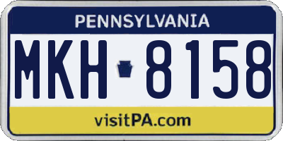 PA license plate MKH8158