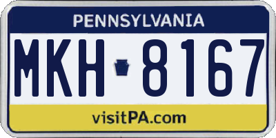 PA license plate MKH8167