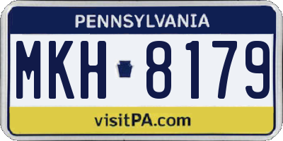 PA license plate MKH8179