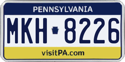 PA license plate MKH8226