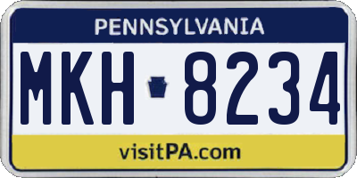 PA license plate MKH8234