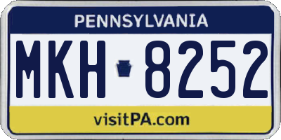 PA license plate MKH8252