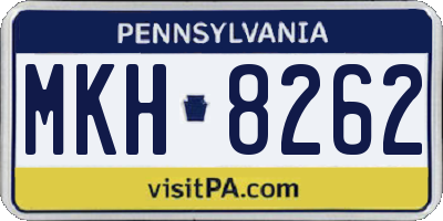 PA license plate MKH8262