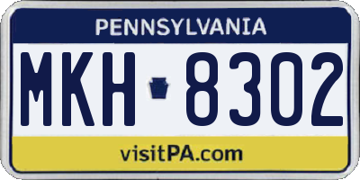 PA license plate MKH8302
