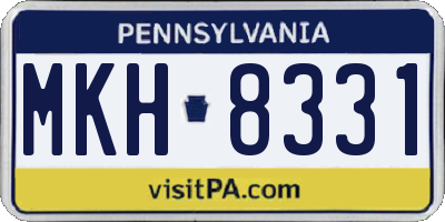 PA license plate MKH8331