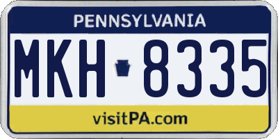 PA license plate MKH8335