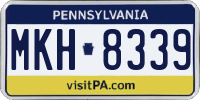 PA license plate MKH8339