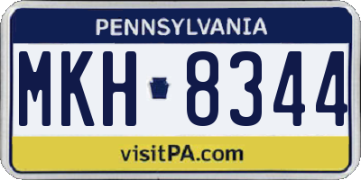 PA license plate MKH8344