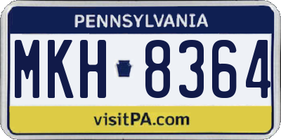 PA license plate MKH8364