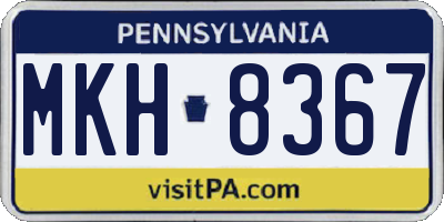 PA license plate MKH8367