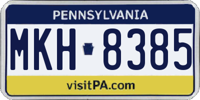 PA license plate MKH8385