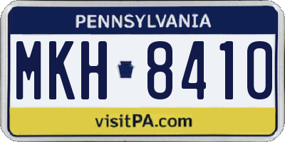 PA license plate MKH8410
