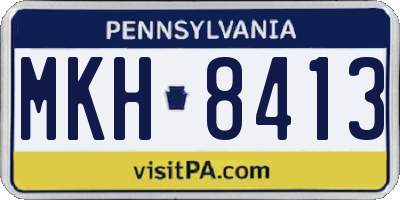 PA license plate MKH8413