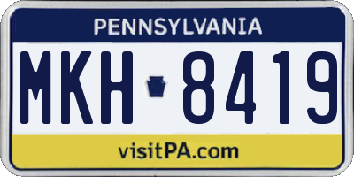 PA license plate MKH8419