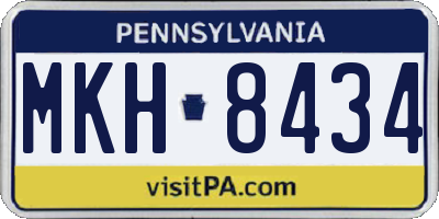 PA license plate MKH8434