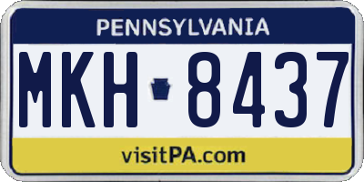 PA license plate MKH8437