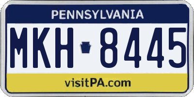 PA license plate MKH8445