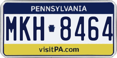 PA license plate MKH8464