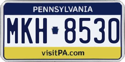 PA license plate MKH8530
