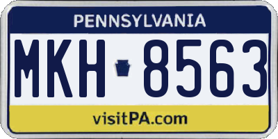 PA license plate MKH8563
