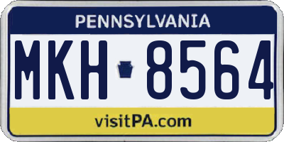 PA license plate MKH8564