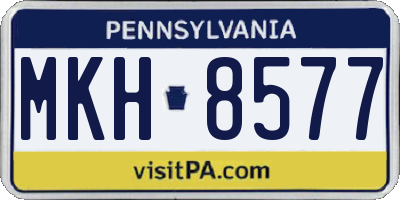 PA license plate MKH8577