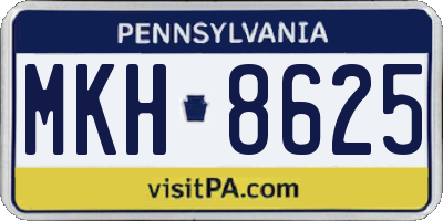 PA license plate MKH8625