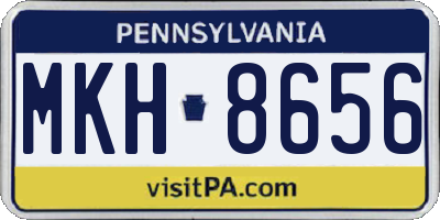 PA license plate MKH8656