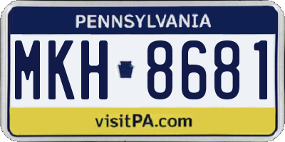 PA license plate MKH8681