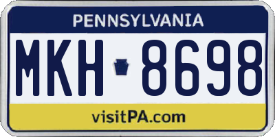 PA license plate MKH8698